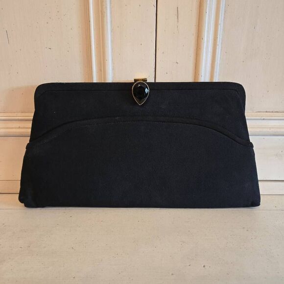 Vintage Black Clutch with Gold Chain - Picture 2 of 12